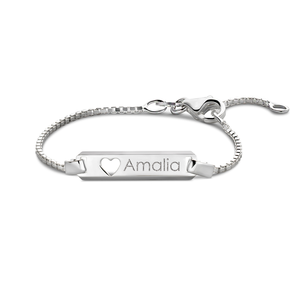 Baby armband van zilver met gravure