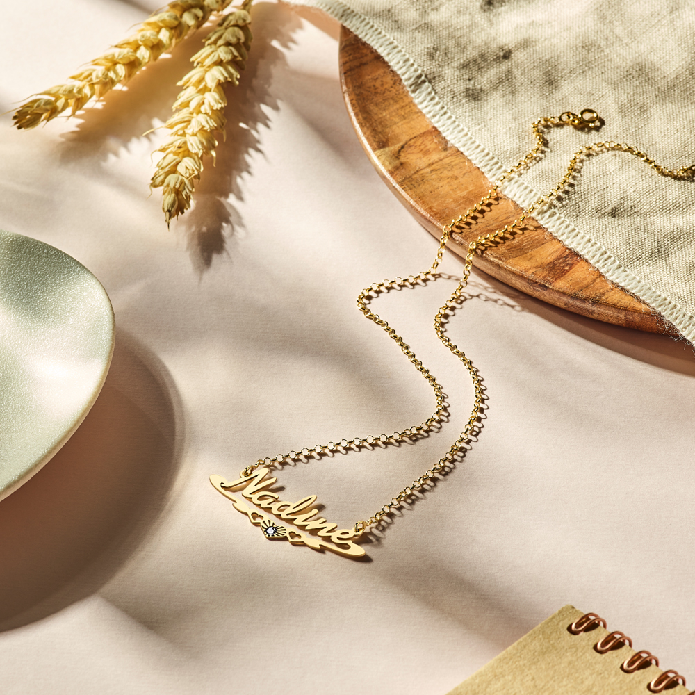 Vergulde ketting met naam model Nadine