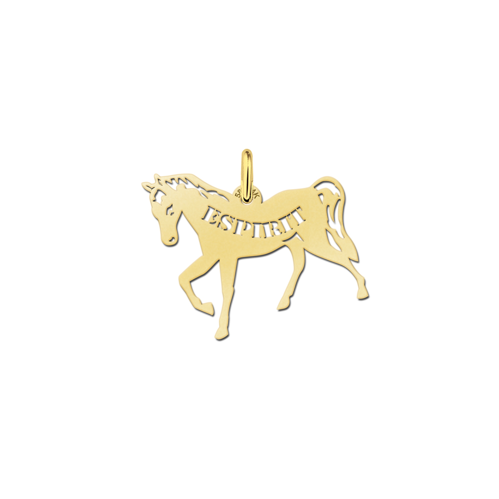 Gouden paarden sieraad met naam