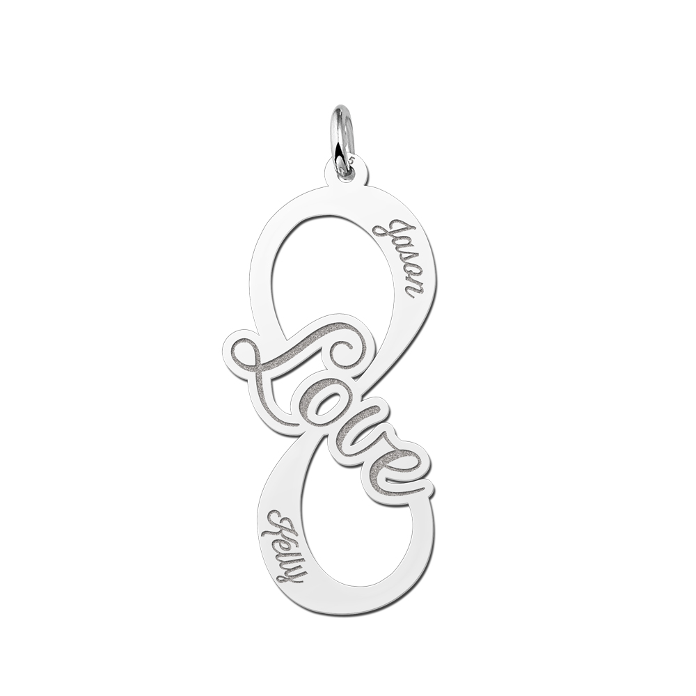 Zilveren infinity hanger love