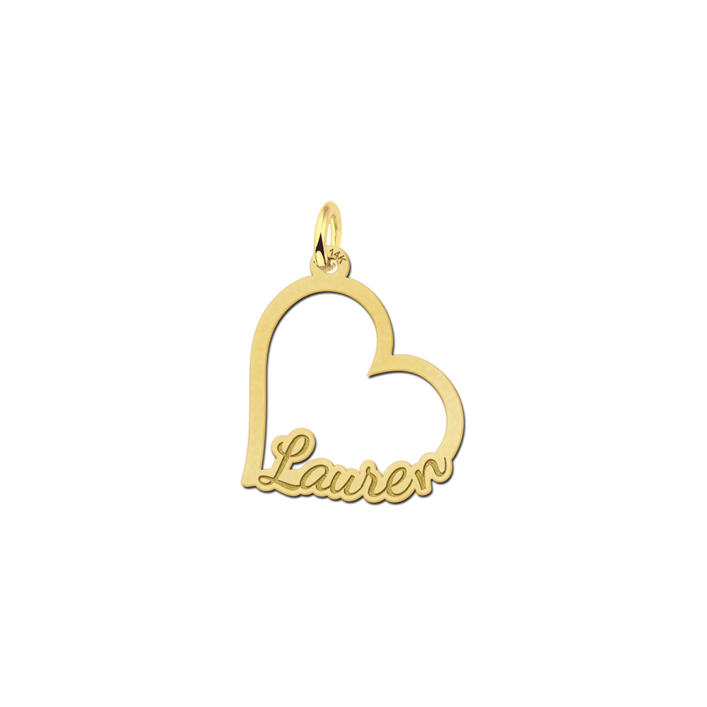 Gouden hart hanger naam