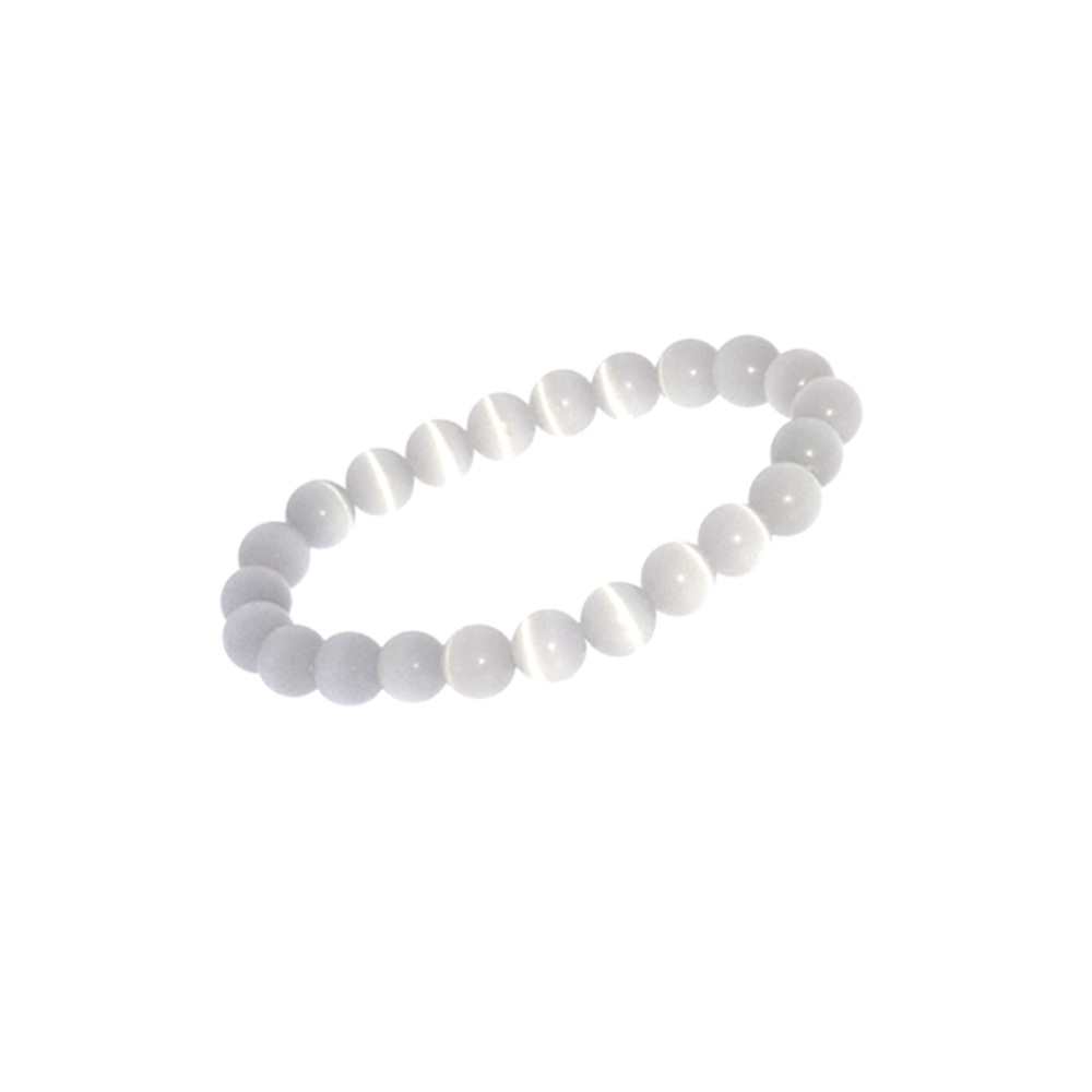 Armband kattenoog wit