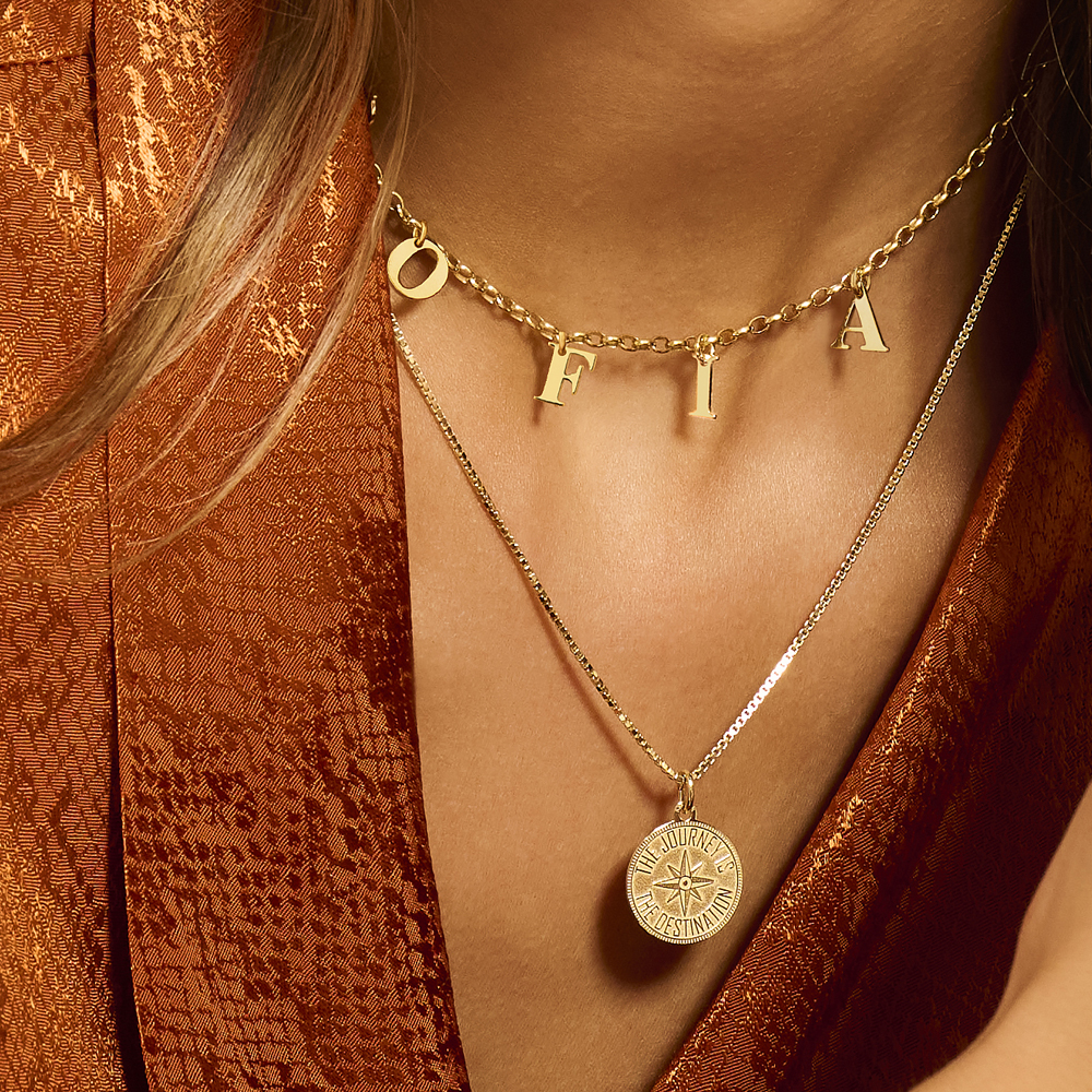 Naamketting goud letters