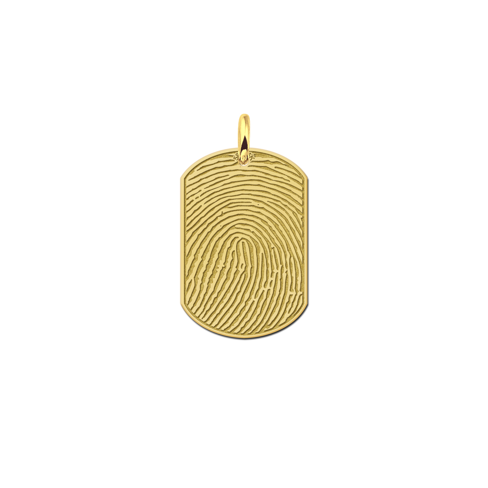 Dogtag Vingerafdruk hanger van goud