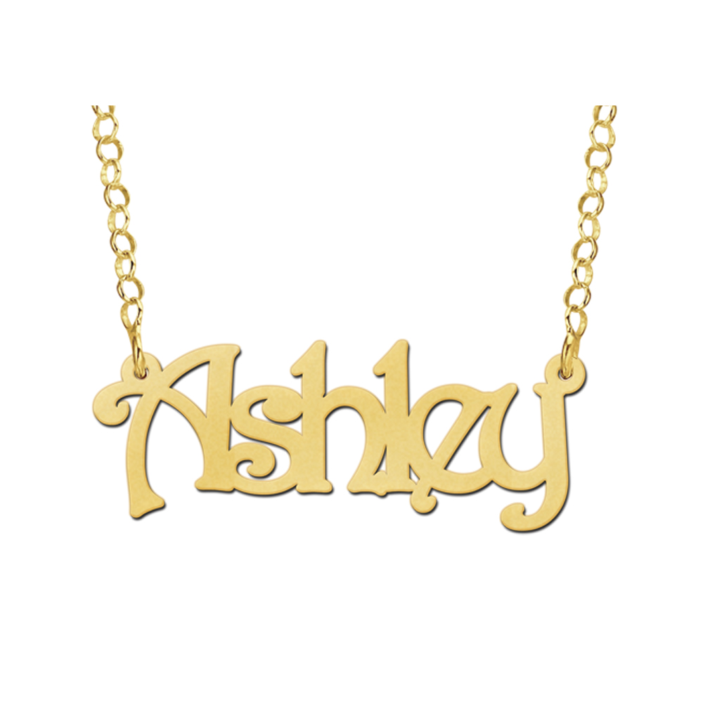 Gouden naamketting model Ashley Gouden naamketting model Ashley