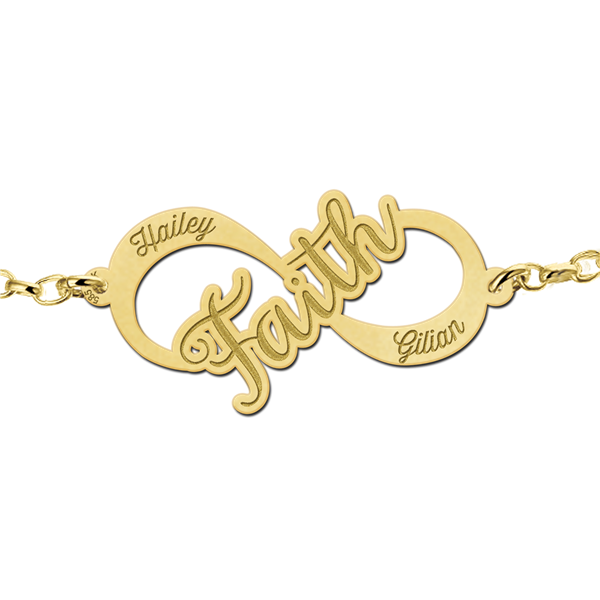 Gouden infinity armband "Faith"