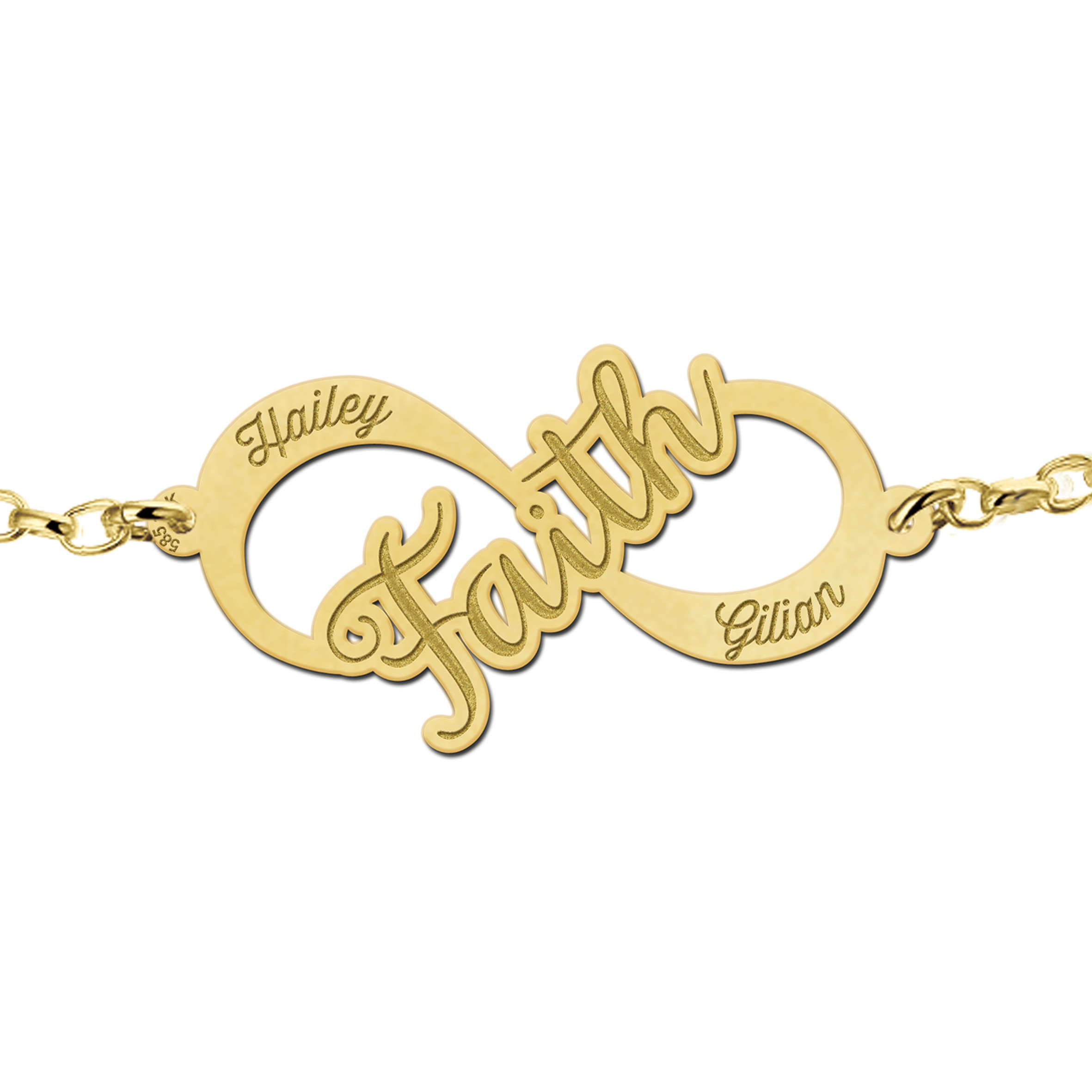 Gouden infinity armband "Faith"