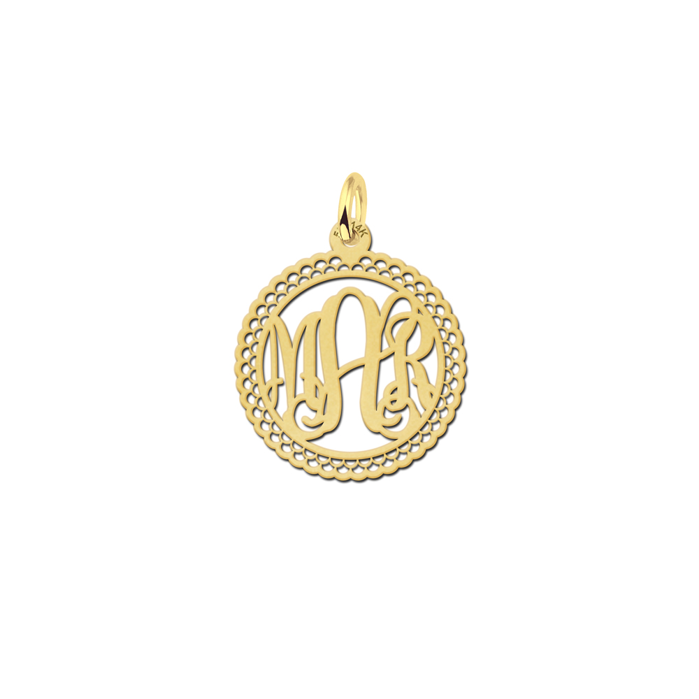 Gouden initiaal hanger monogram