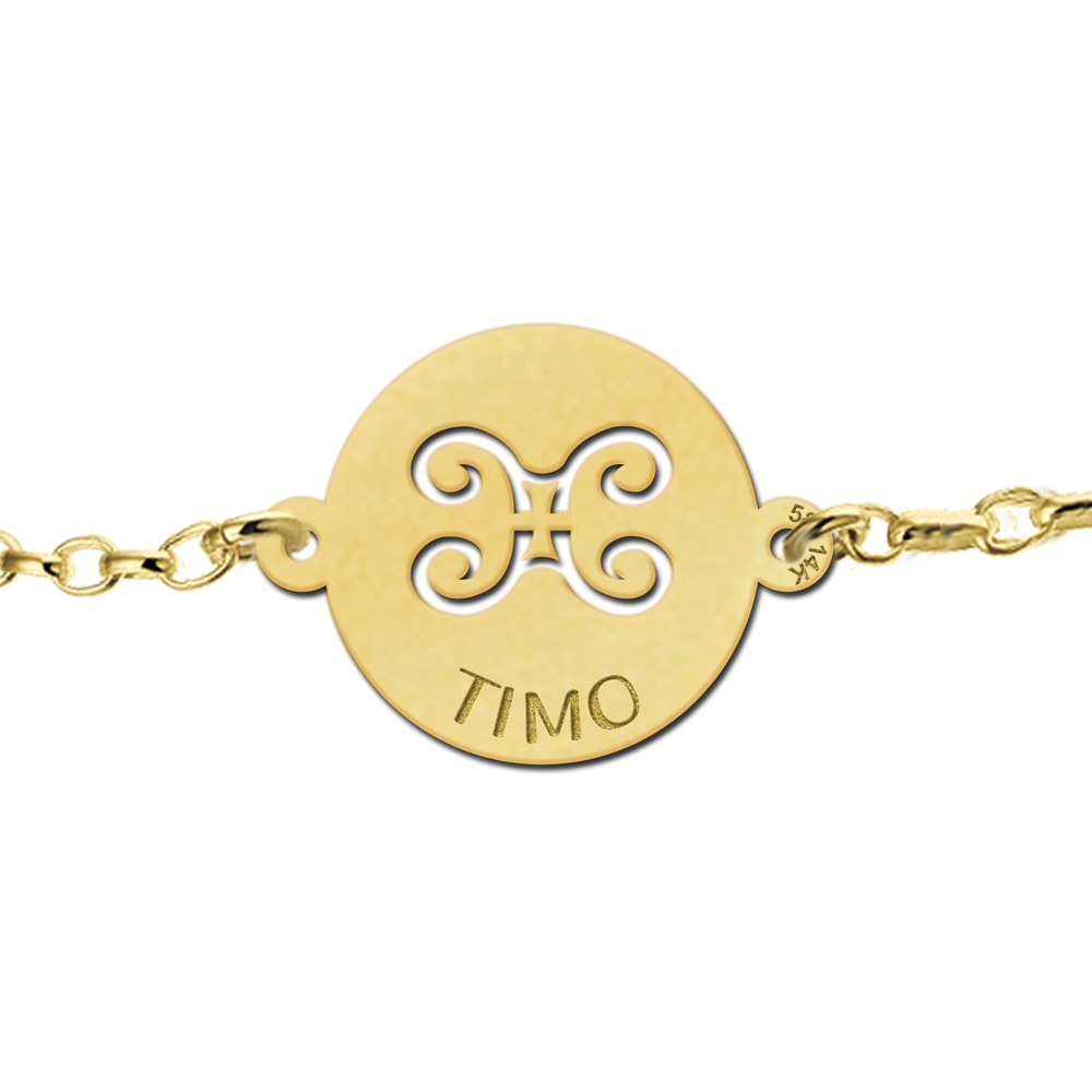 Gouden armband sterrenbeeld rond Tweeling