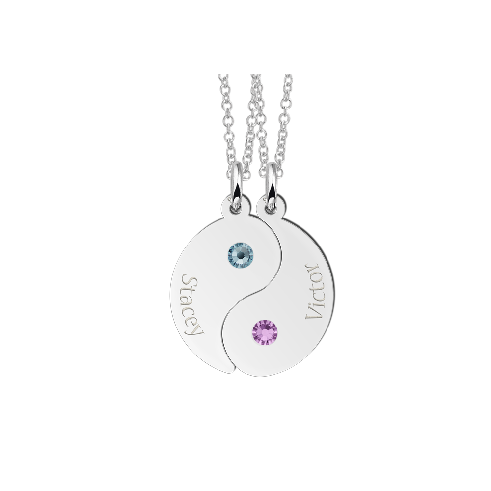 Yin yang met geboortestenen Yin yang met geboortestenen