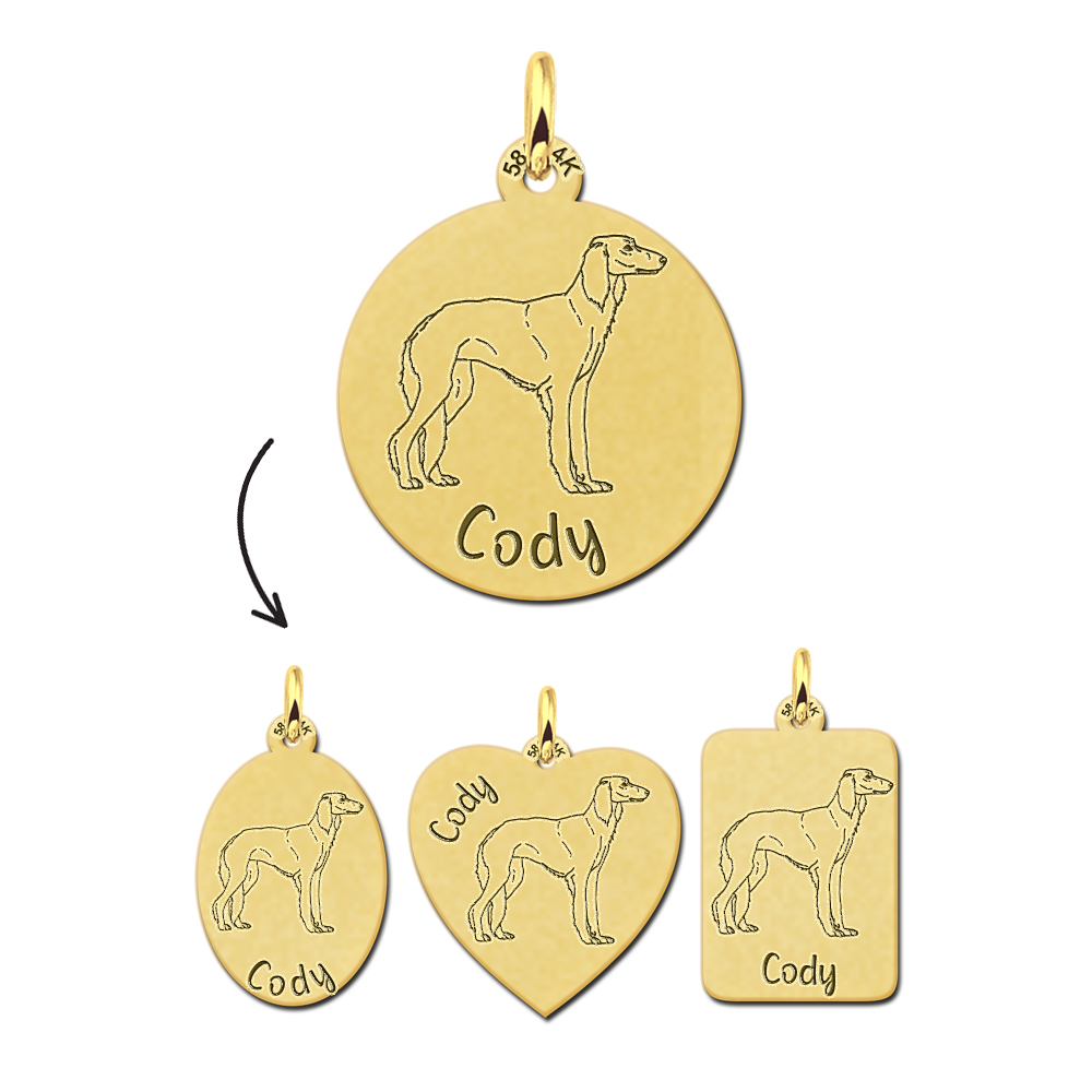 Gouden hondenras ketting Saluki - Perzische windhond