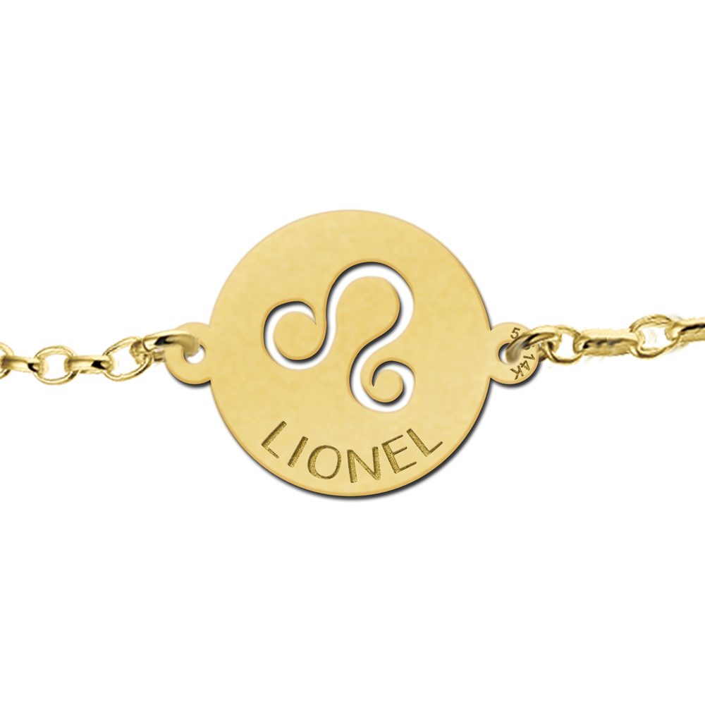 Gouden armband sterrenbeeld rond Leeuw