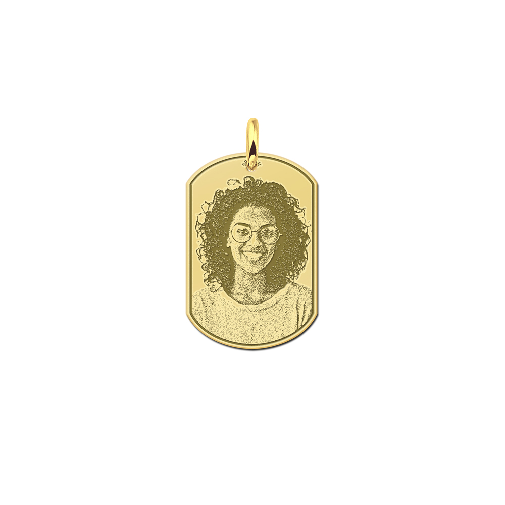 Dogtag Foto hanger van goud