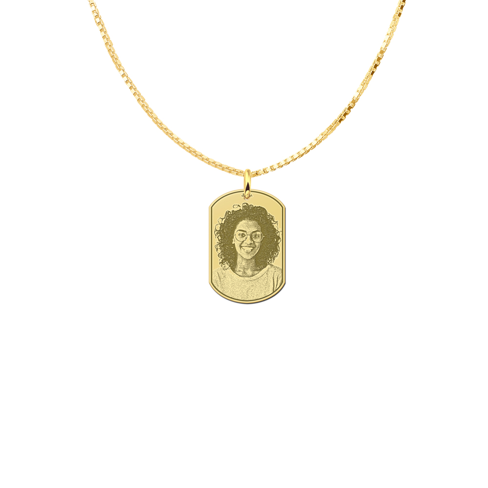 Dogtag Foto hanger van goud