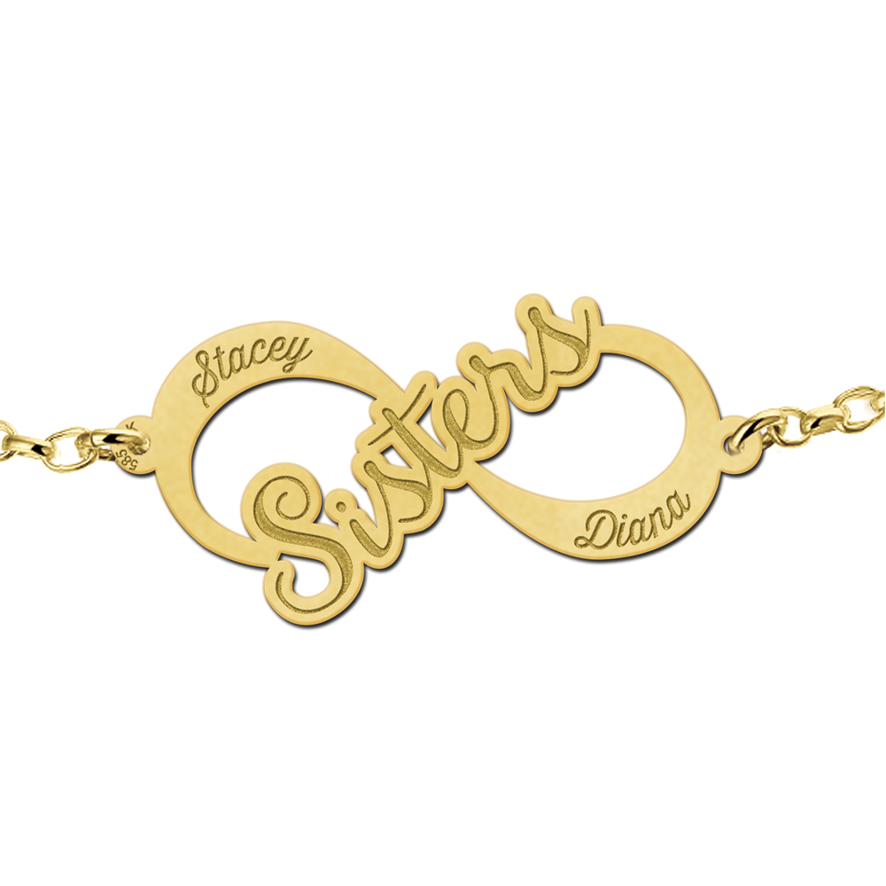 Gouden infinity armband "Sisters"
