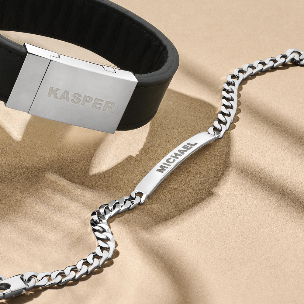 Massieve Herenarmband Zilver Met Naam Gourmet