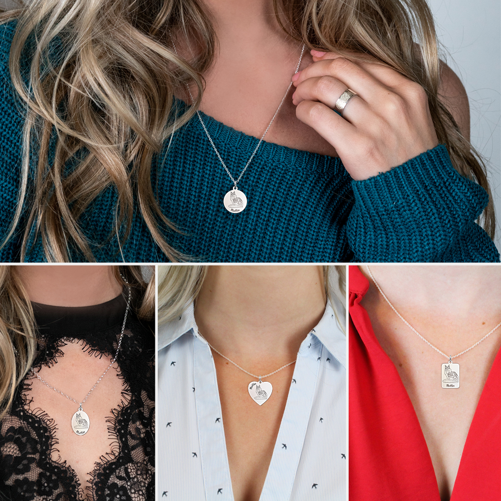 Zilveren hanger met kat en naam Ragdoll