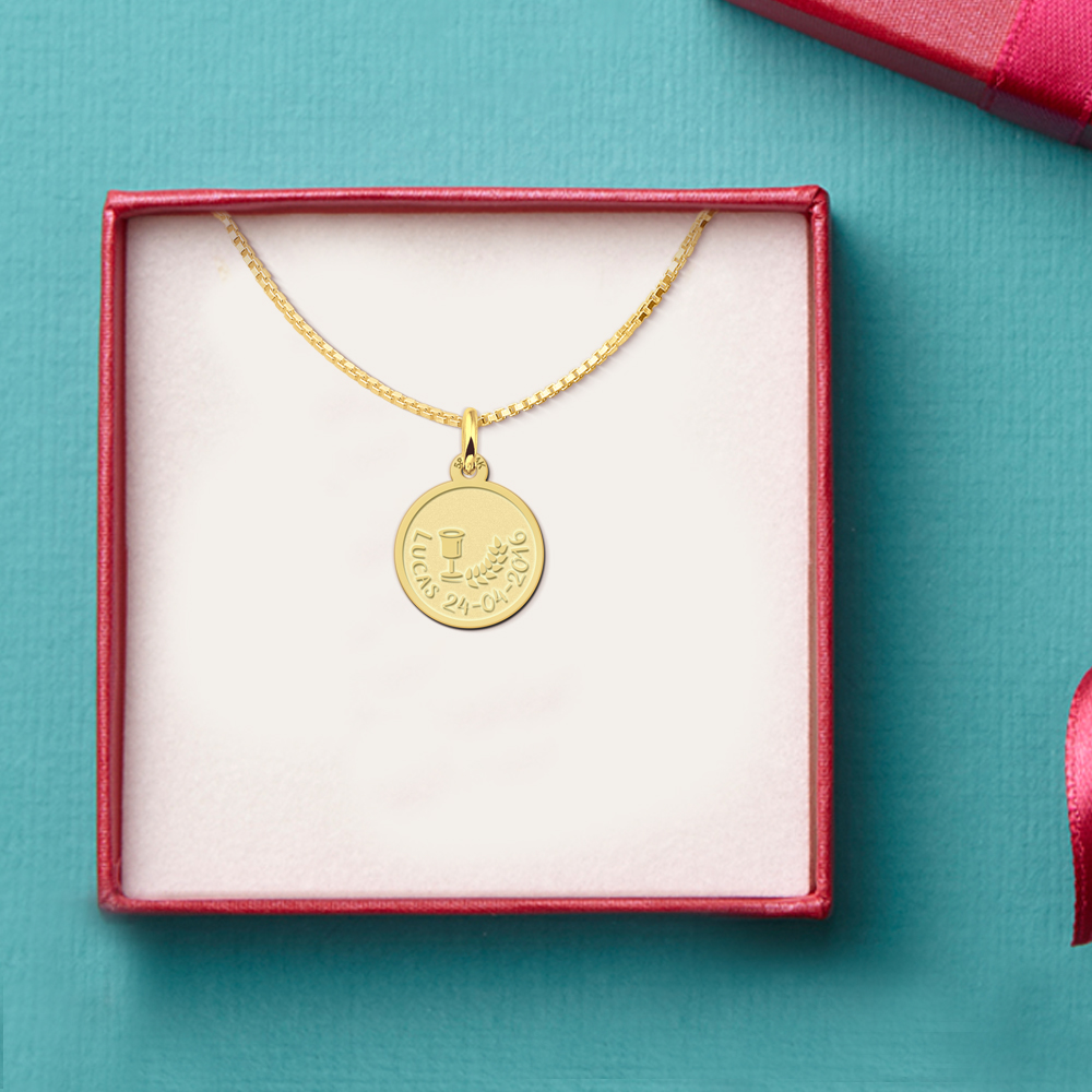 Gouden eerste heilige communie cadeau