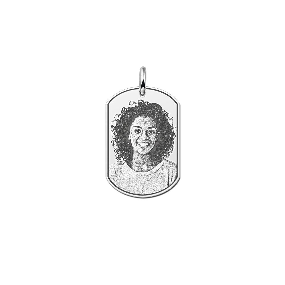 Dogtag Foto hanger van zilver