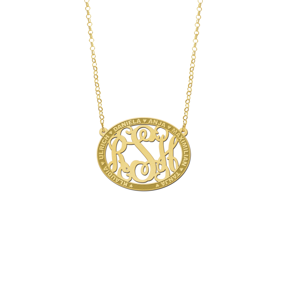 Initialen ketting goud met namen