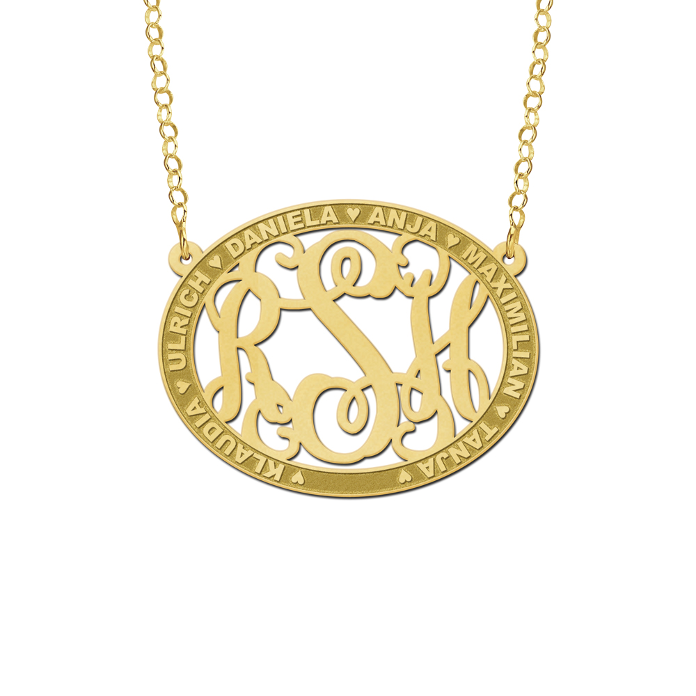 Initialen ketting goud met namen