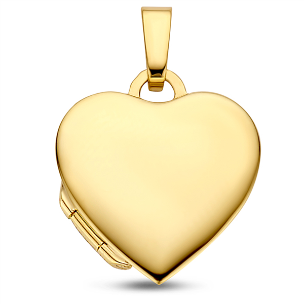 Gouden Medaillon in hartvorm met gravure - groot