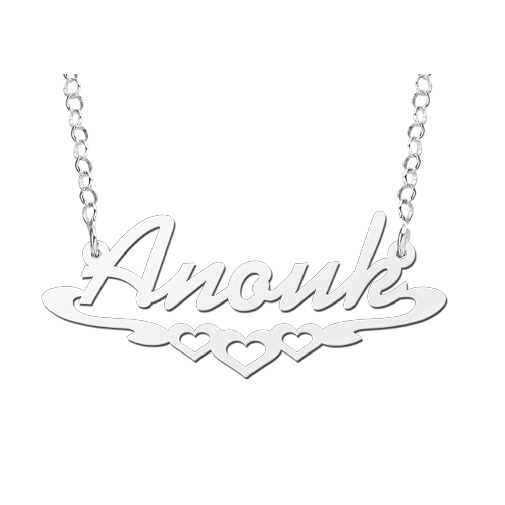Zilveren naamketting model Anouk Zilveren naamketting model Anouk