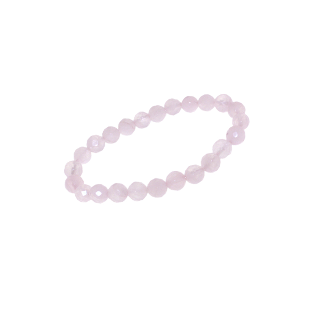 Armband facet geslepen rozenkwarts