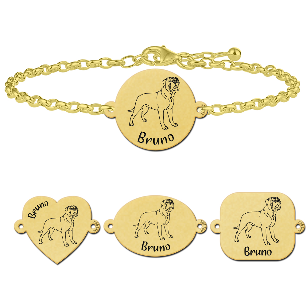 Gouden honden armband Mastiff