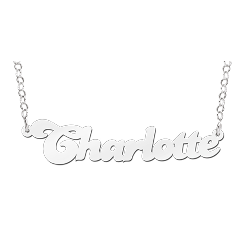 Zilveren naamketting model Charlotte Zilveren naamketting model Charlotte