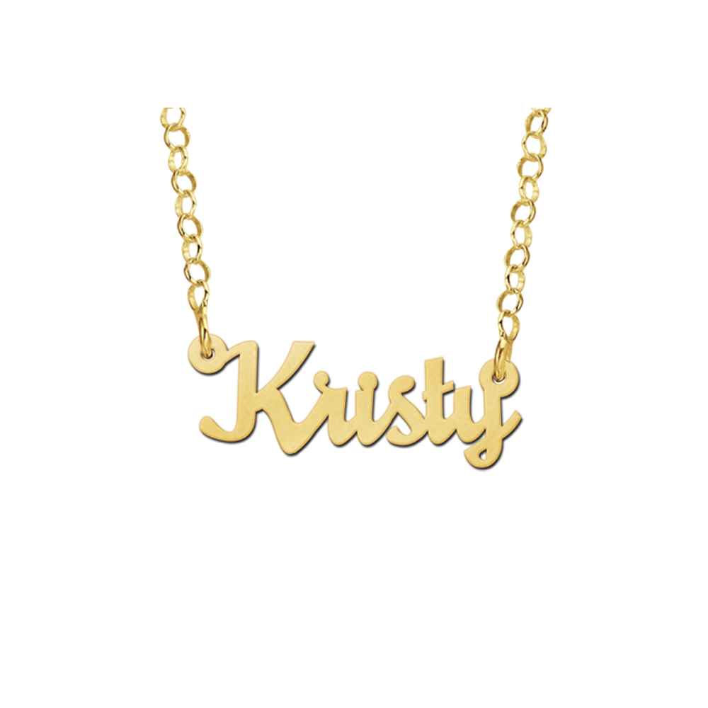 Gouden kinder naamketting model Kristy