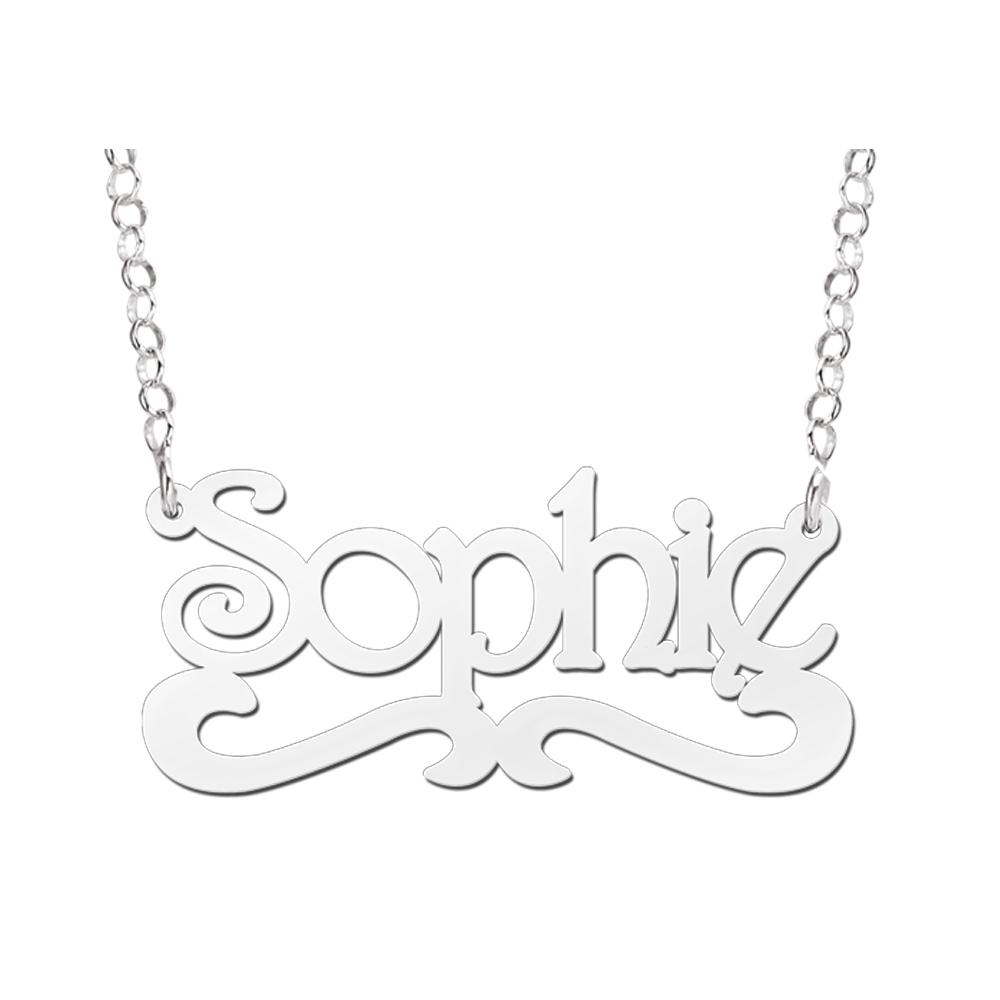 Zilveren naamketting model Sophie Zilveren naamketting model Sophie