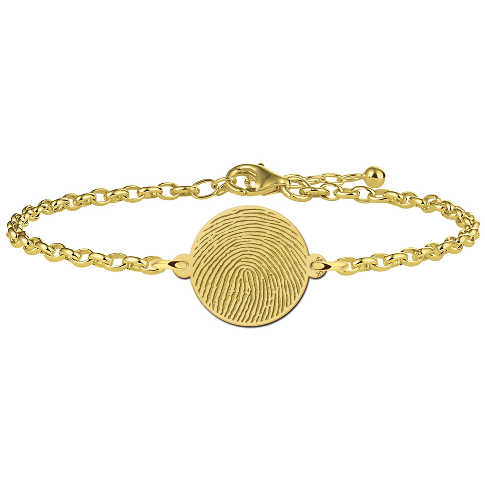 Gouden armband met vingerafdruk rondje