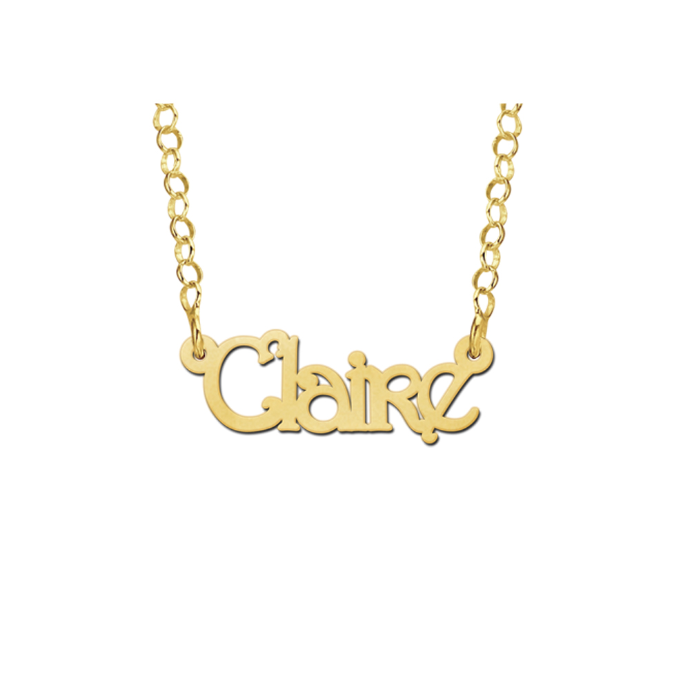 Gouden kinder naamketting model Claire