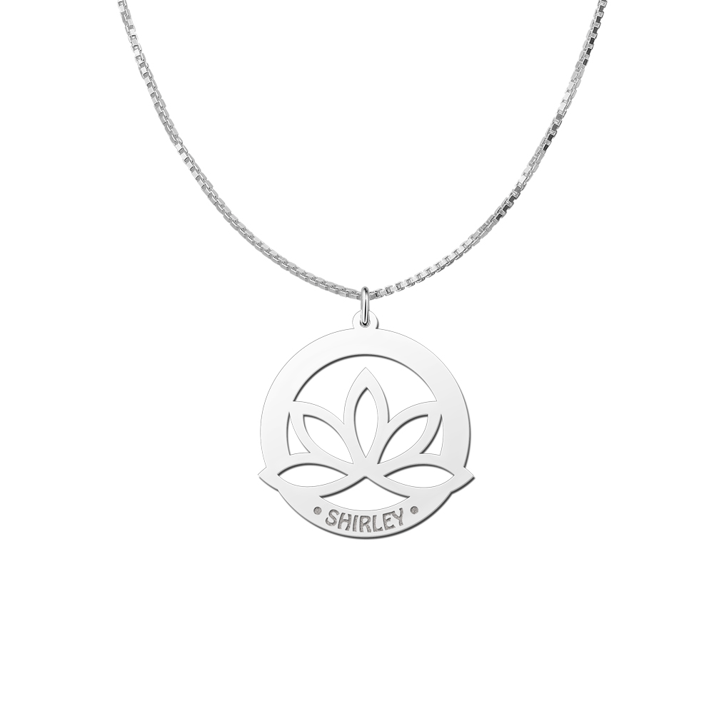 Zilveren naamhanger Lotus