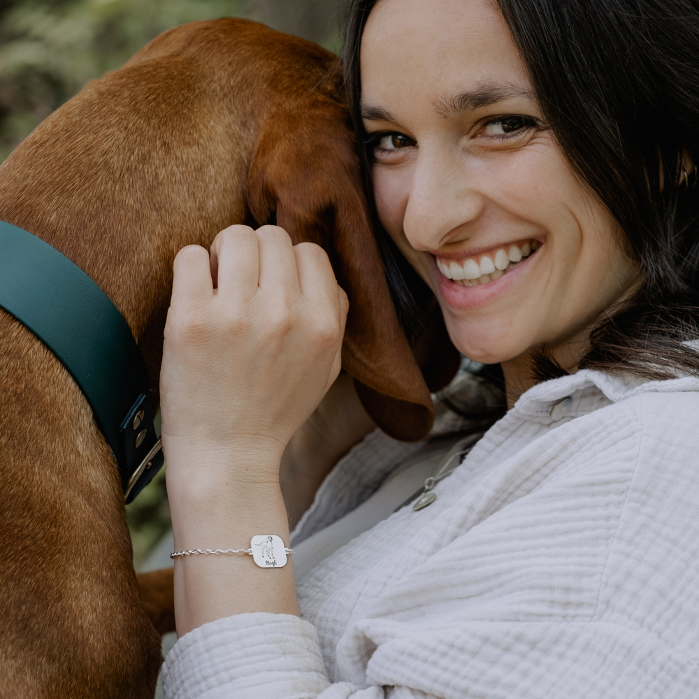 Zilveren armband met hond Bull Terrier