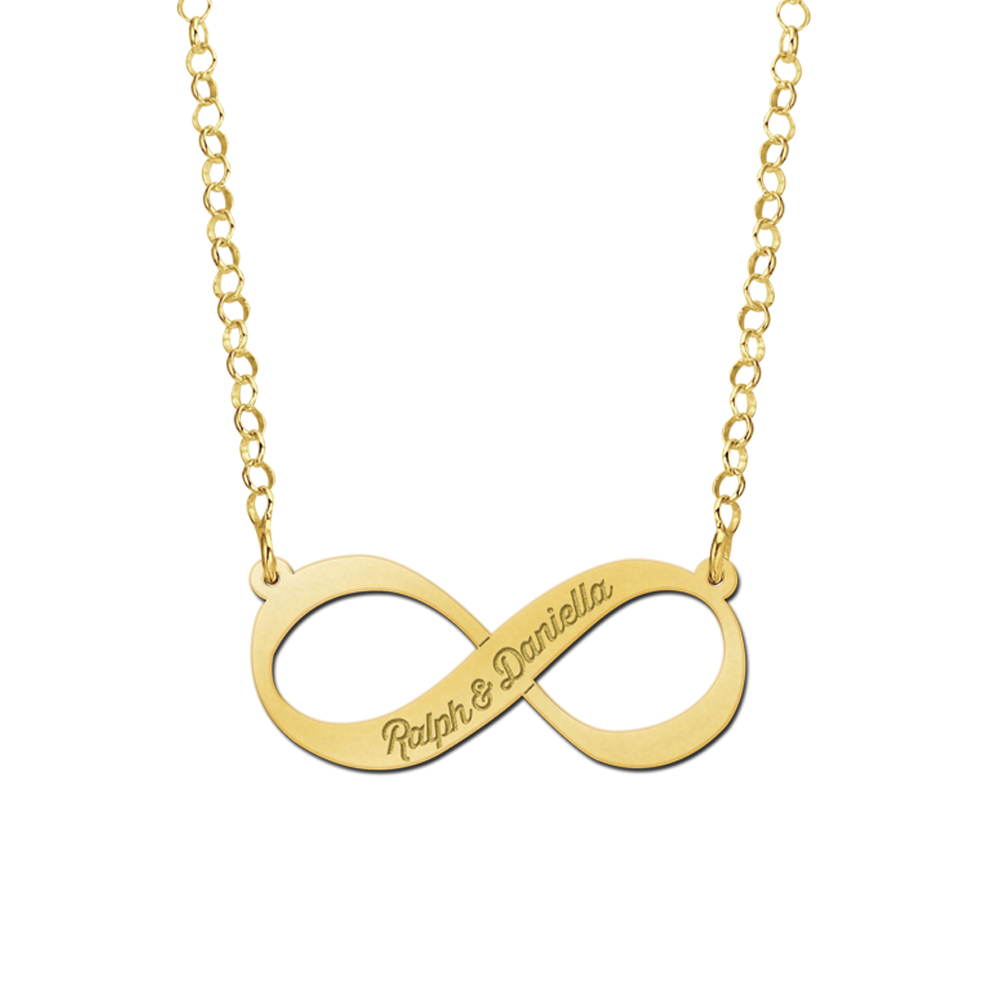 Gouden infinity ketting met namen