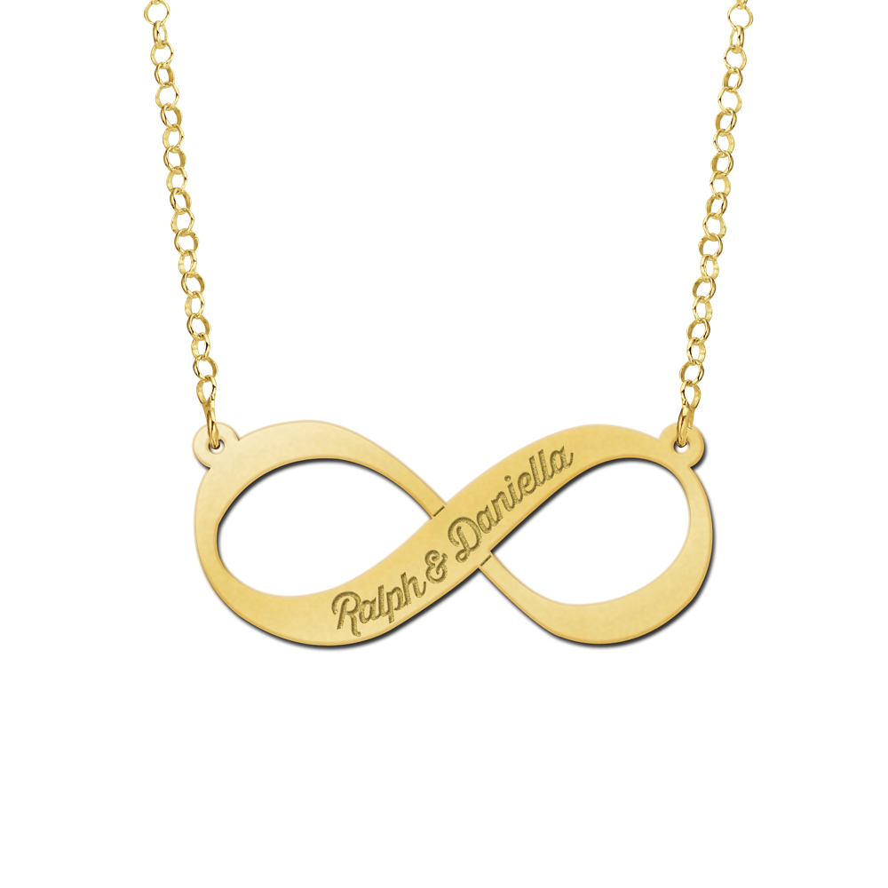 Parelachtig as Verplaatsbaar Gouden hanger infinity naam