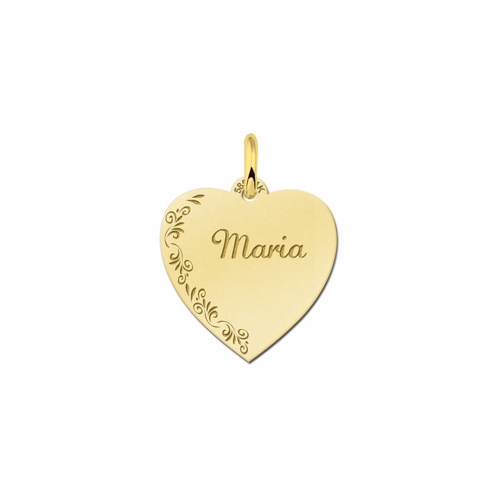 Hart voor ketting met bloemrand