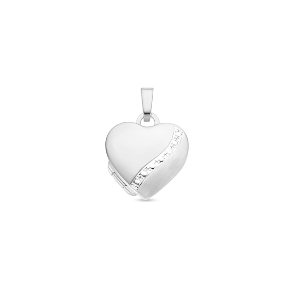 Zilveren hart Medaillon met versiering en namen