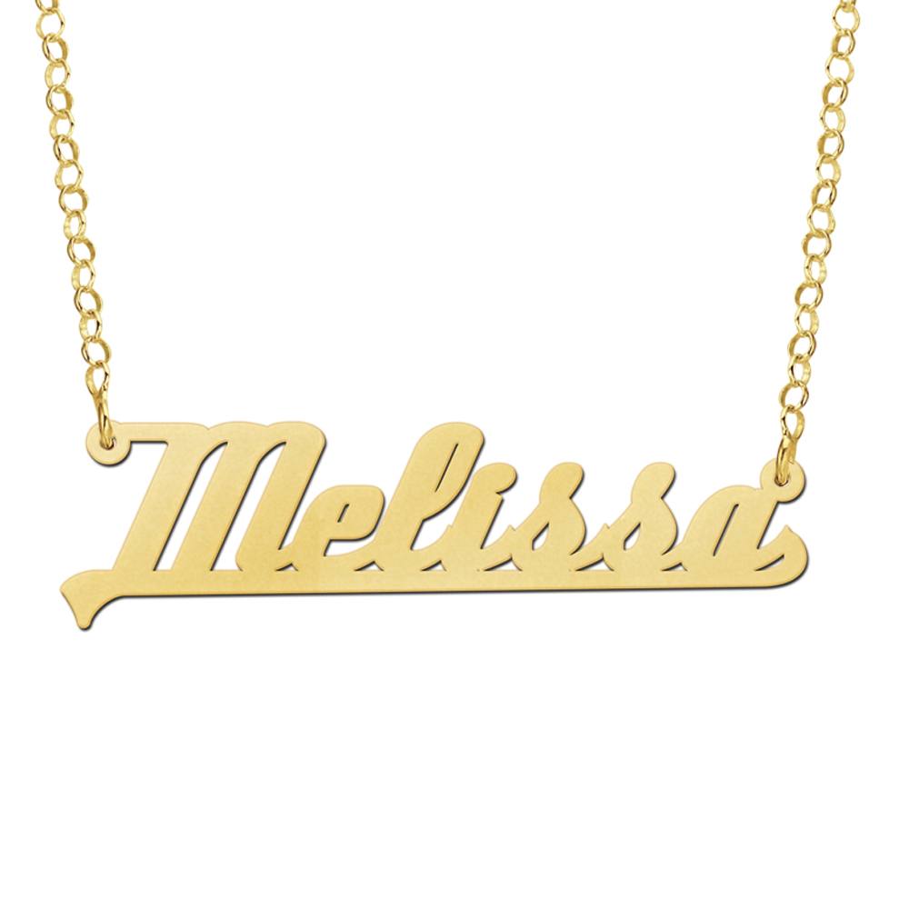 Vergulde naamketting model Melissa