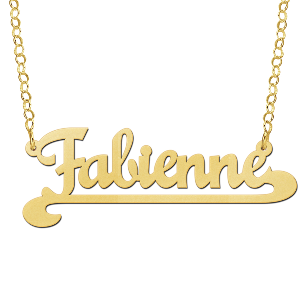 Gouden ketting met naam model Fabienne