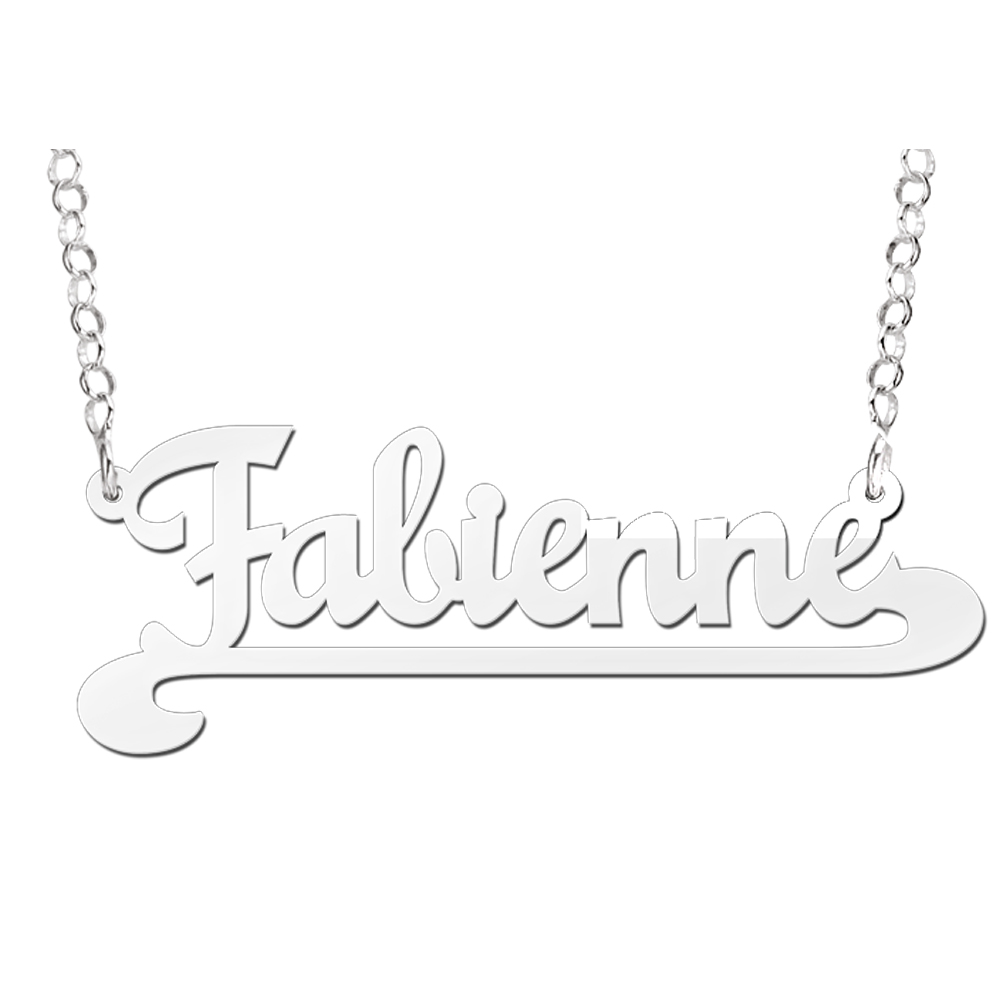 Zilveren naamketting model Fabienne Zilveren naamketting model Fabienne