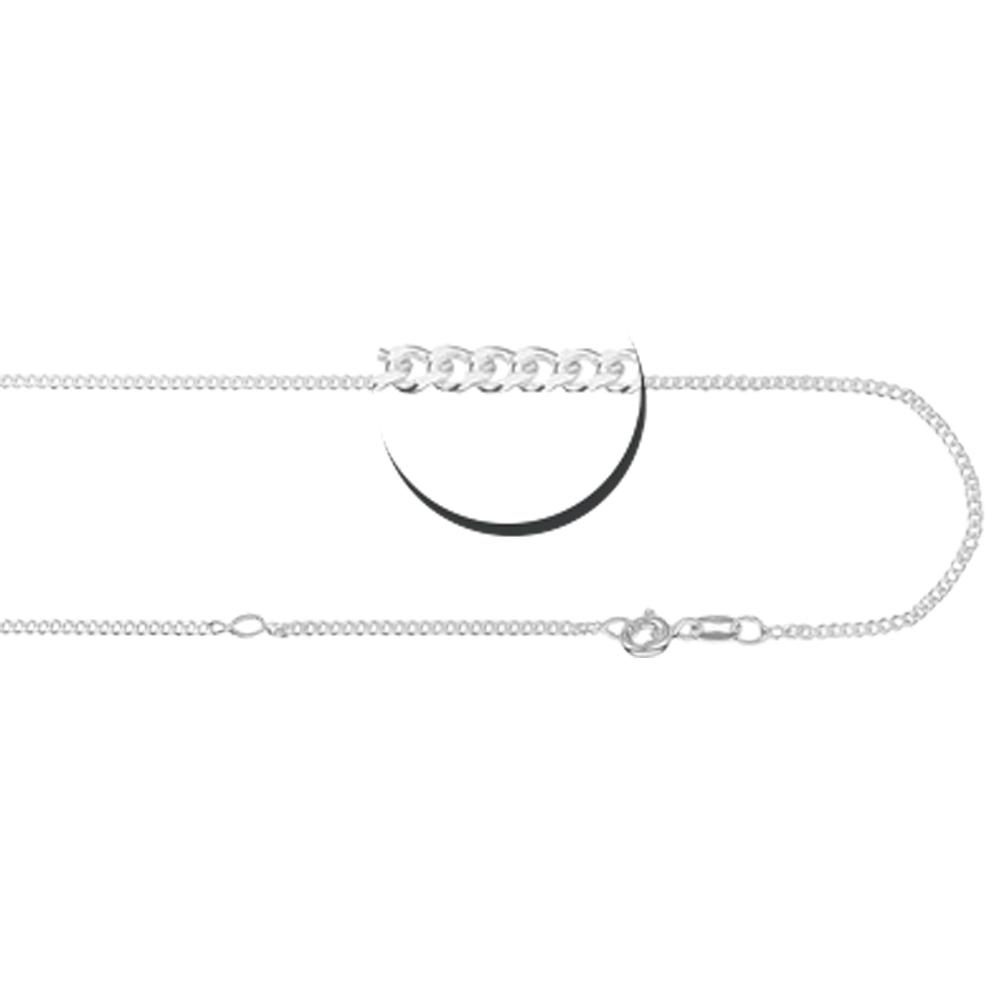 Zilveren collier gourmet 45-50cm