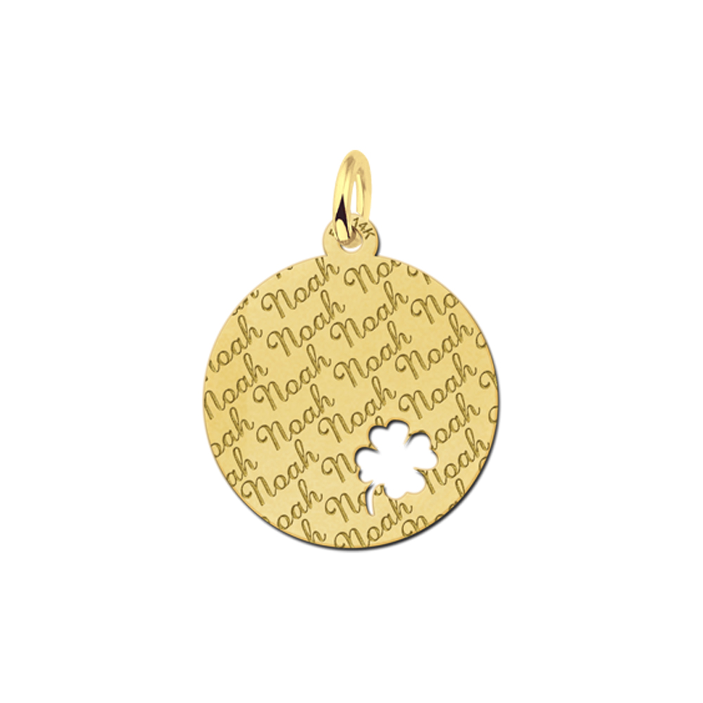 Hangertje van goud met klavertje 4