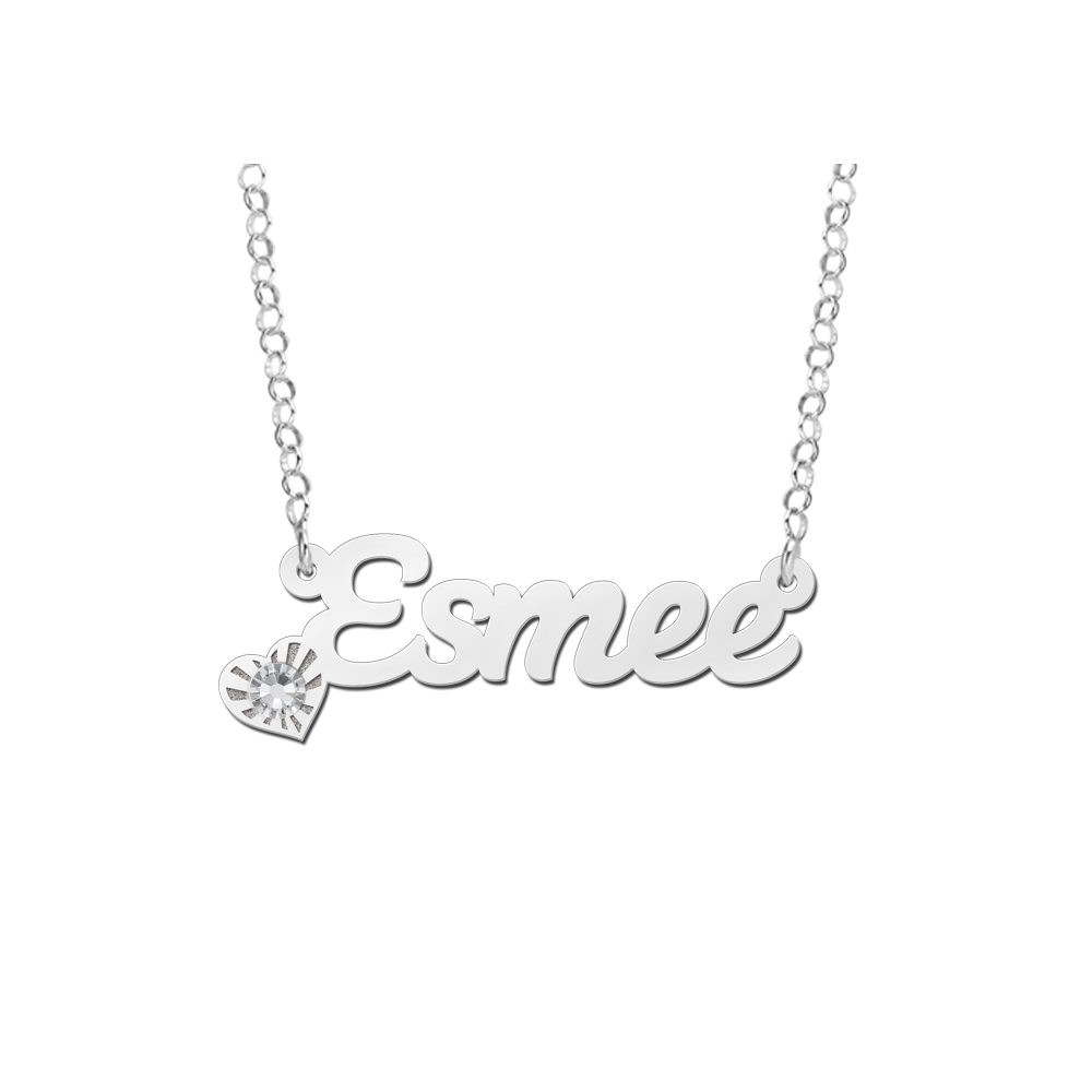 Zilveren naamketting model Esmee Zilveren naamketting model Esmee