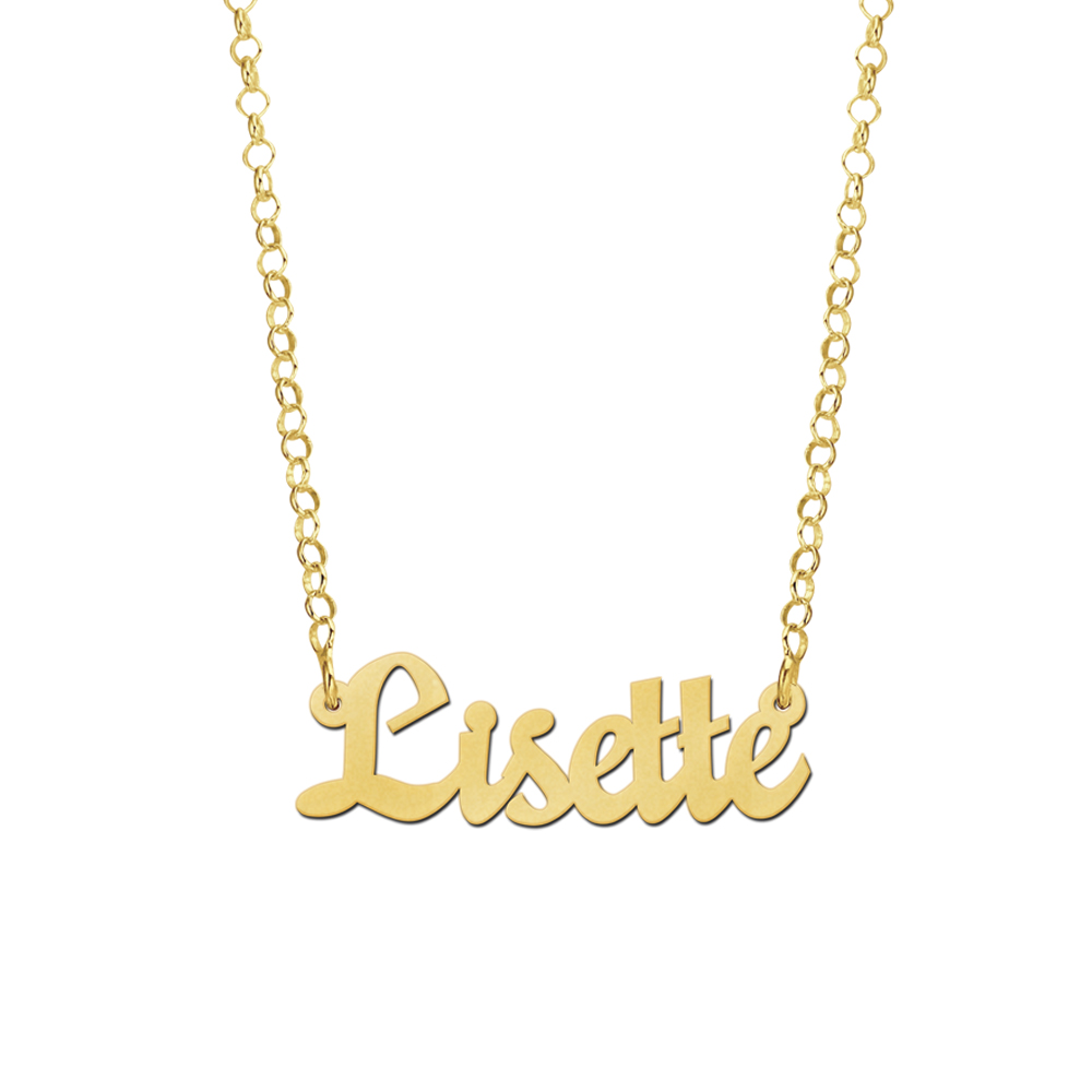 Vergulde ketting met naam model Lisette