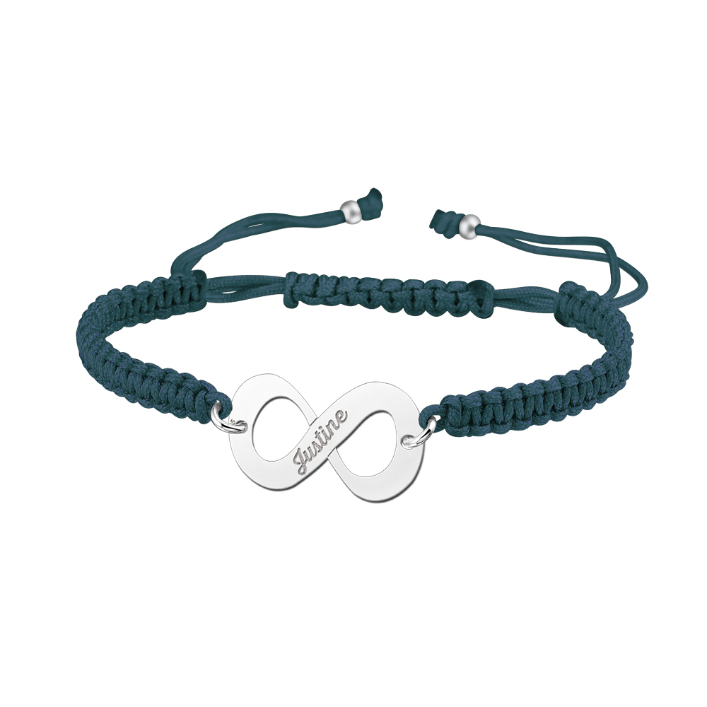 Zilveren infinity armband shamballa