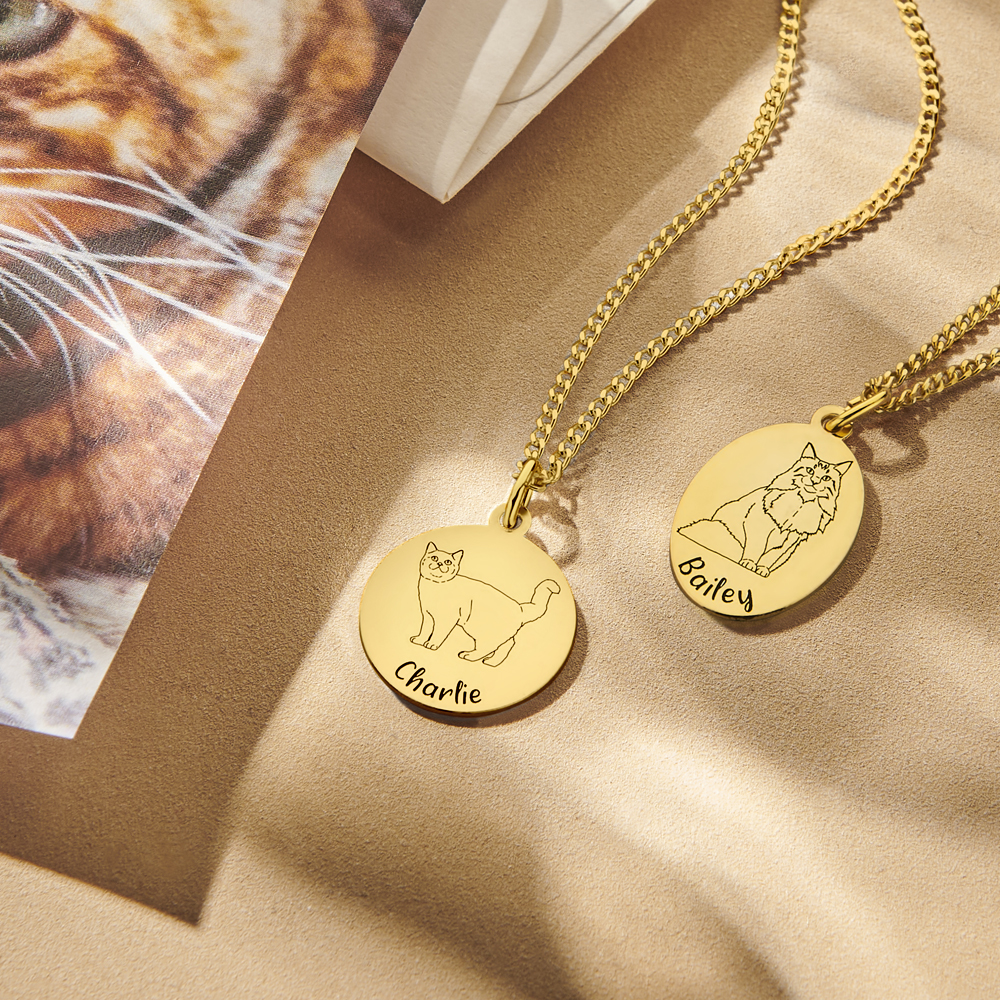 Gepersonaliseerde kattenhanger Britse korthaar goud