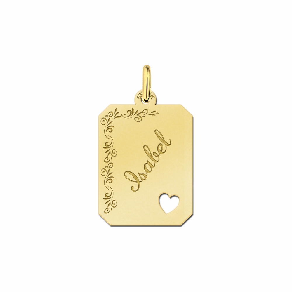 Hanger in goud met hartje Hanger in goud met hartje